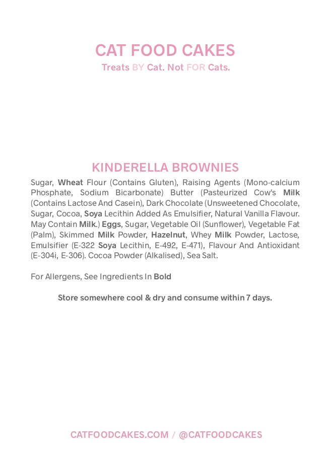 Kinderella Hazelnut Brownies - Cat Food Cakes